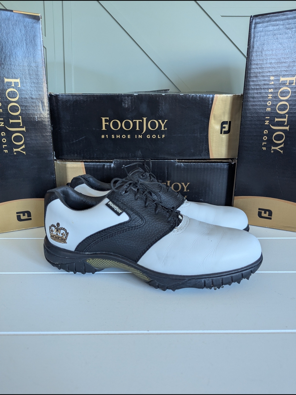 FootJoy Men’s White & Black Golf Shoes